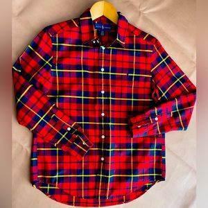 Boys Ralph Lauren plaid Oxford shirt size Large 14-16 boys.